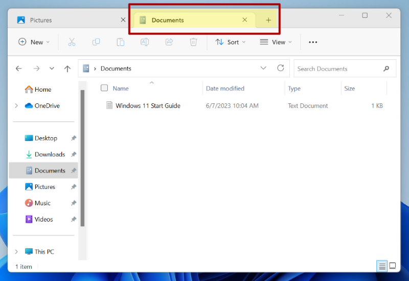 Multiple tabs on the new file explorer