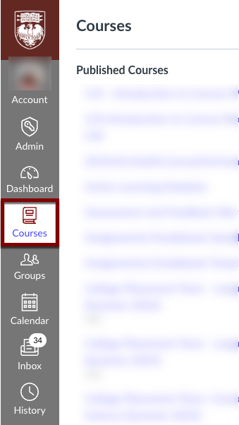 Select All Courses link