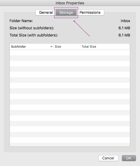 Outlook Inbox Storage Overview