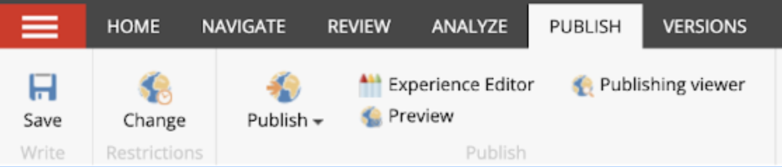 Publish Tab