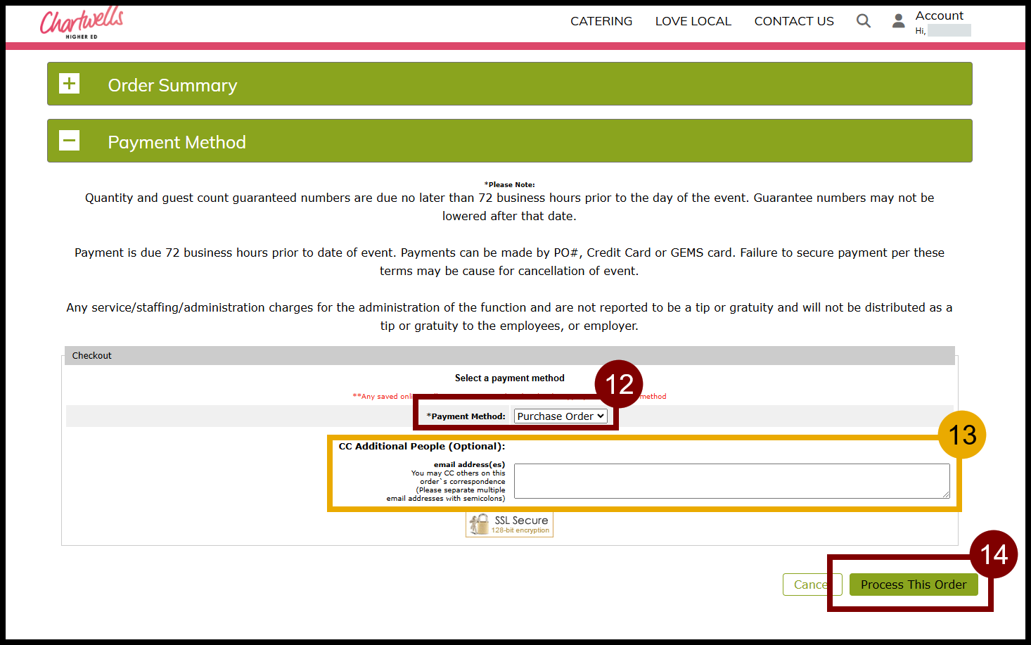 Financial Services and Budget - Create Orders with Chartwells Dining ...