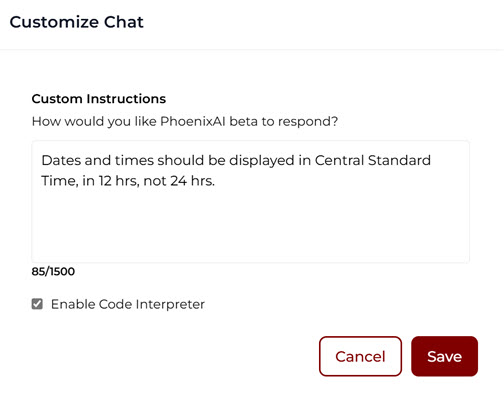 Customized Chat Example