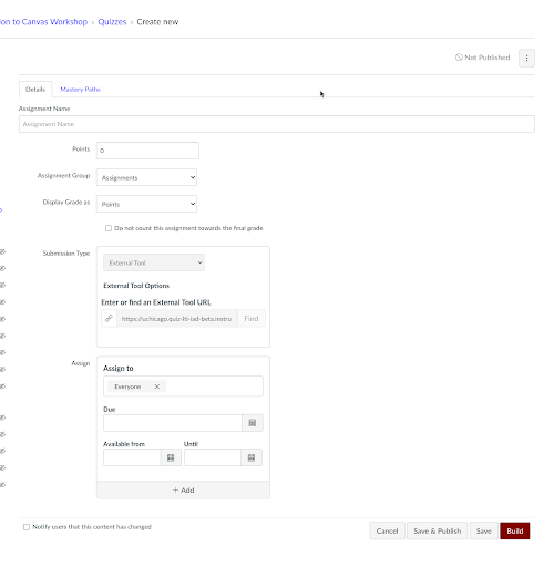 New Quizzes settings graphic