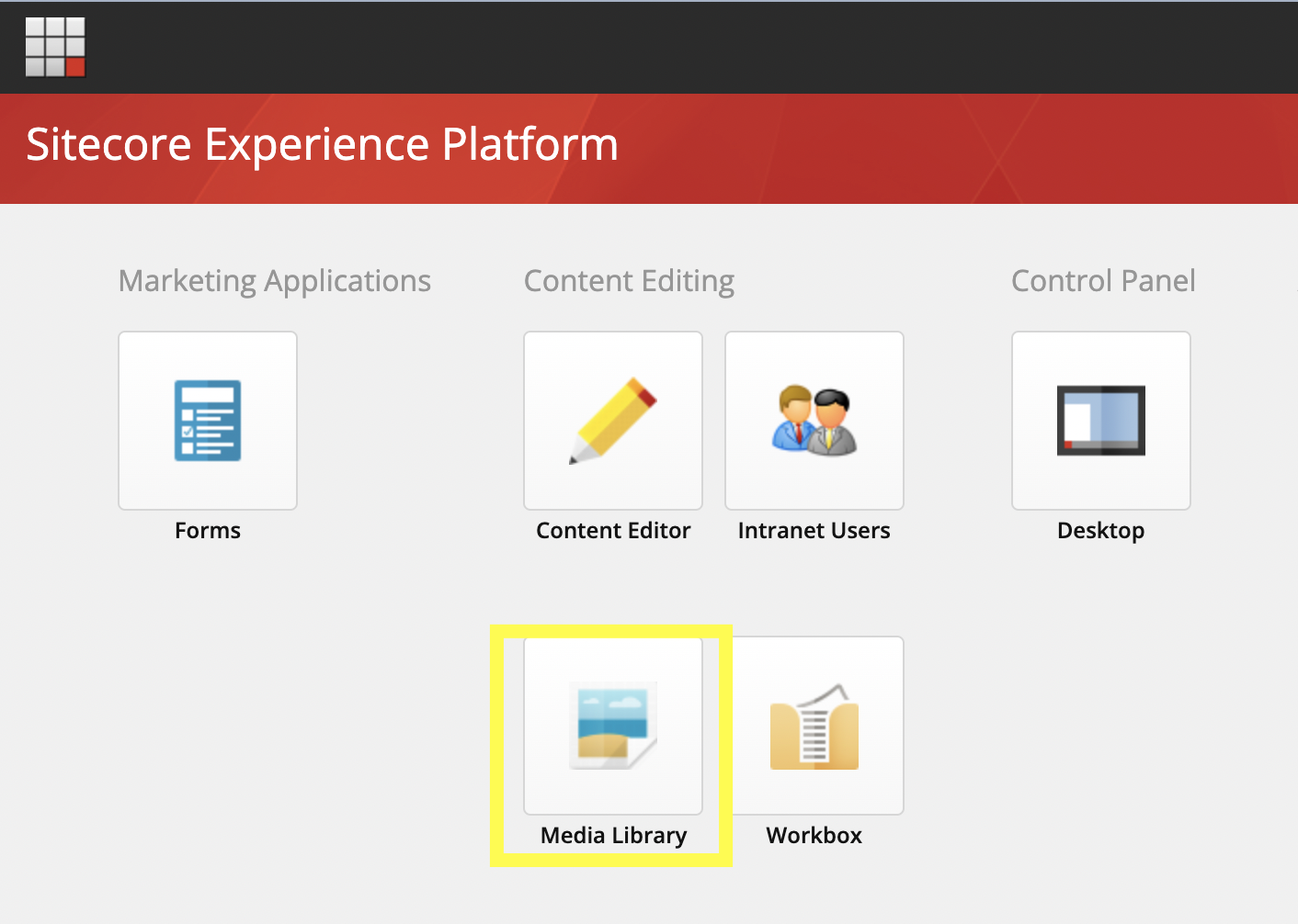 Media Library in Sitecore dashboard